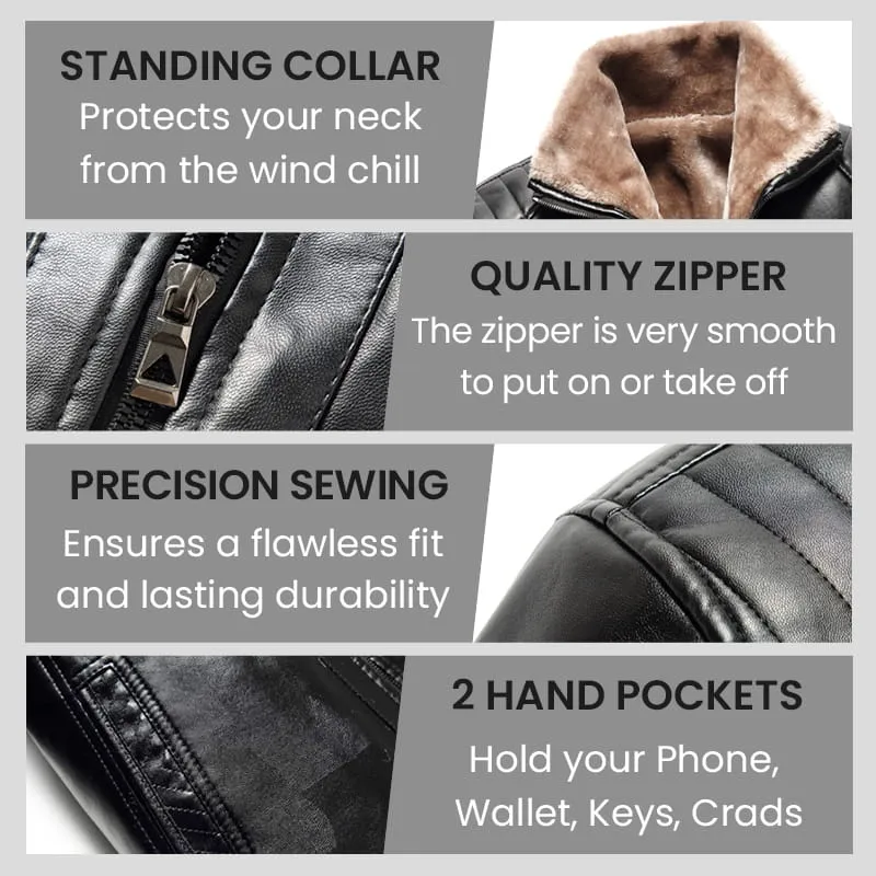 Mens Quilted Faux Leather JacketFashion and warmth