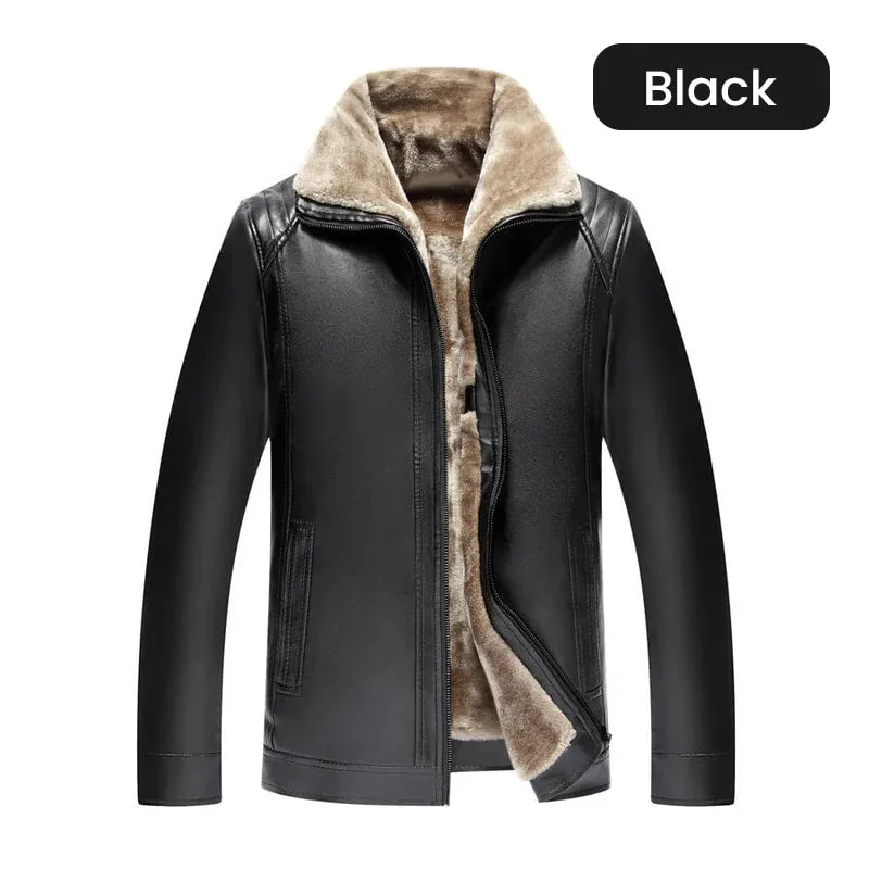 Mens Quilted Faux Leather JacketFashion and warmth
