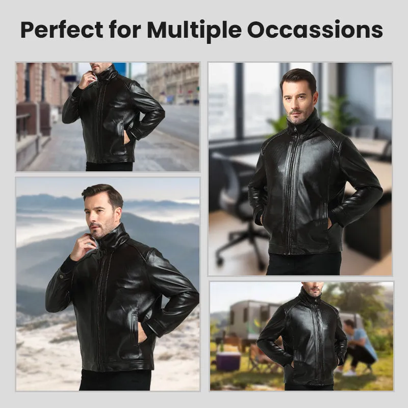 Mens Quilted Faux Leather JacketFashion and warmth