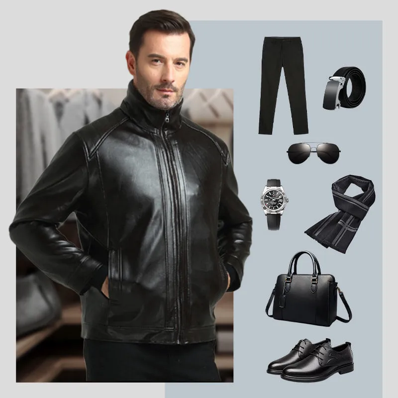 Mens Quilted Faux Leather JacketFashion and warmth