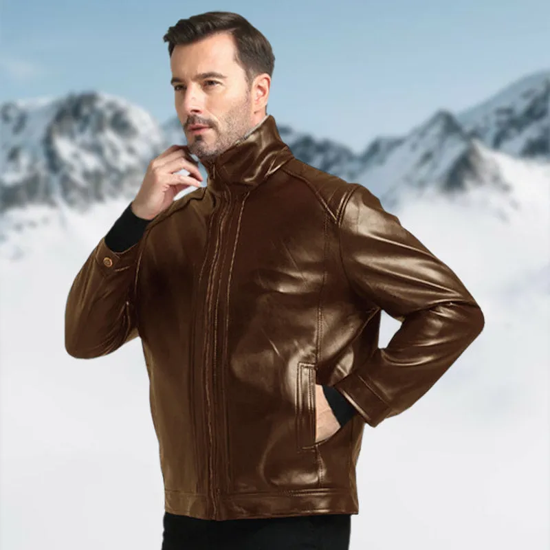 Mens Quilted Faux Leather JacketFashion and warmth