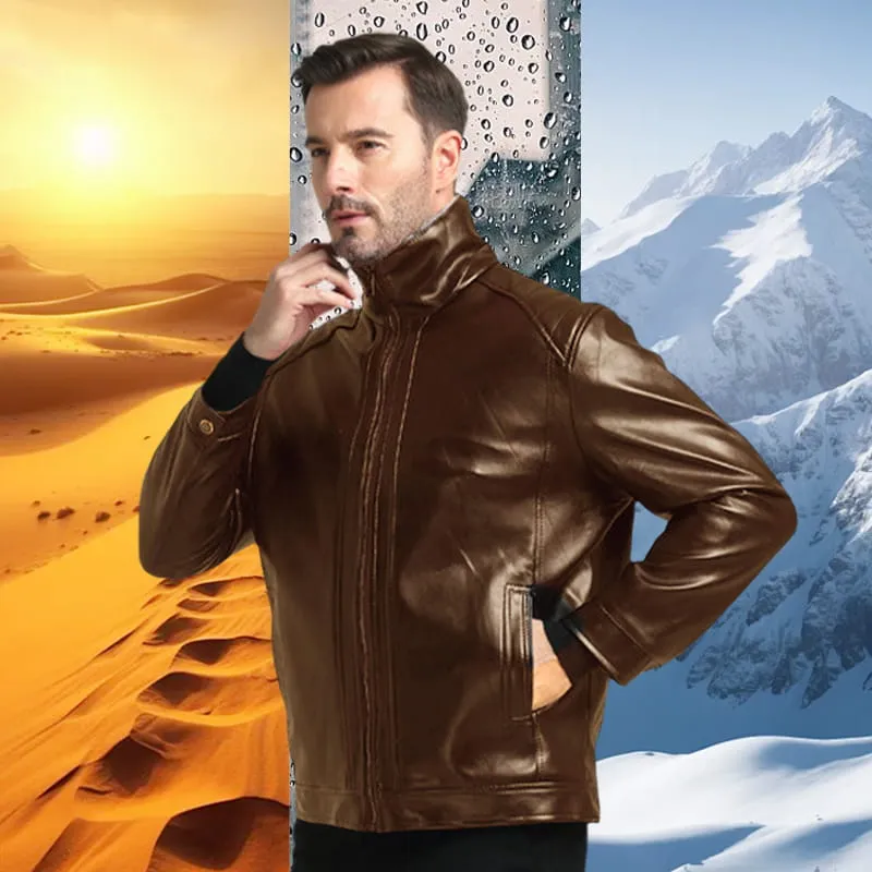 Mens Quilted Faux Leather JacketFashion and warmth