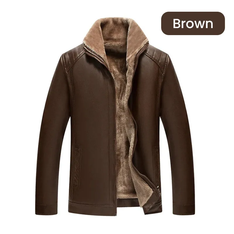 Mens Quilted Faux Leather JacketFashion and warmth