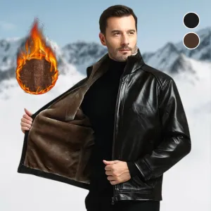 Mens Quilted Faux Leather JacketFashion and warmth