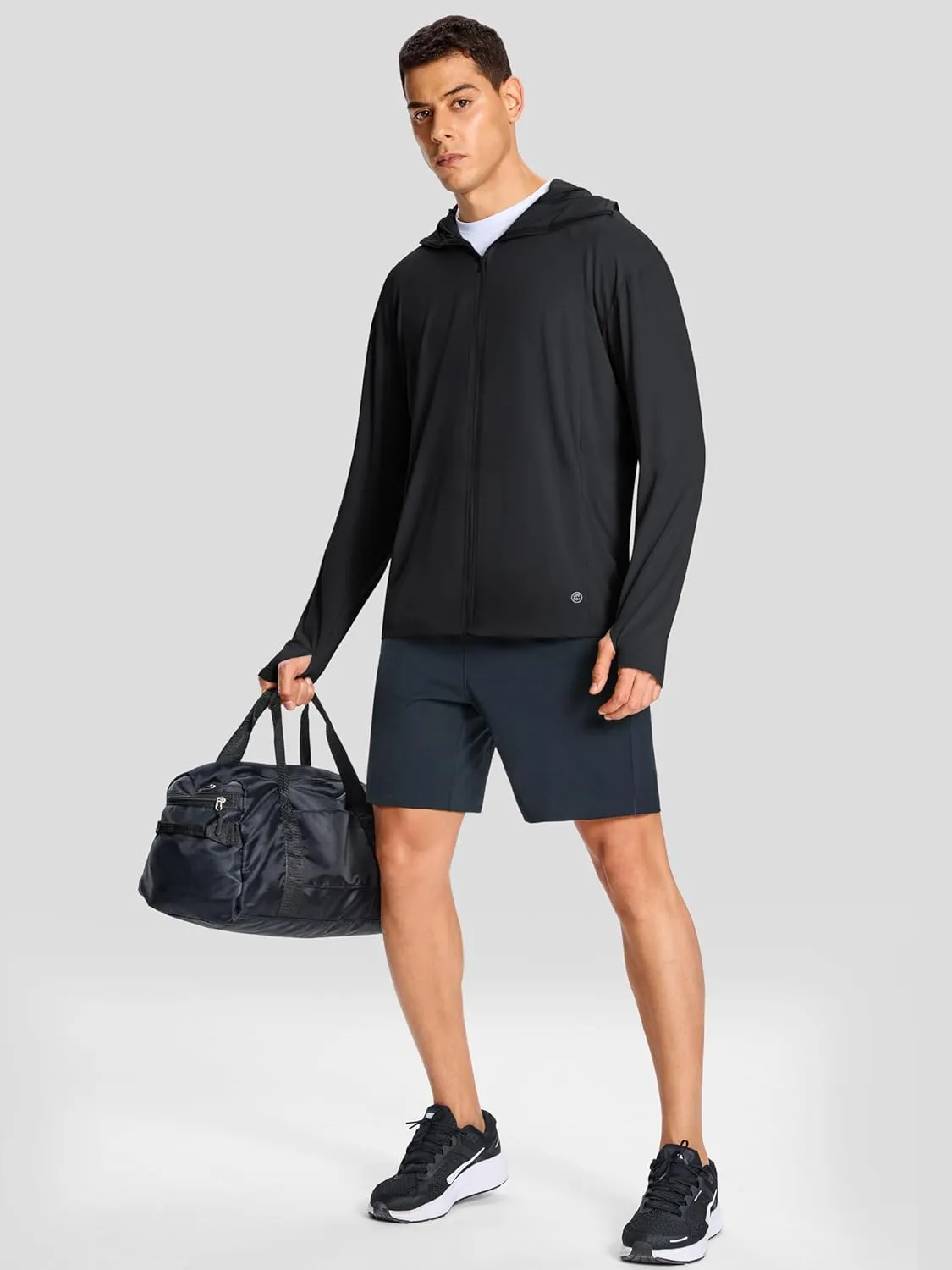 Men's UPF 50  Light Jacket Full Zip Sun Protection Hoodie Quick Dry Athletic Long Sleeve Shirts Hiking Fishing Running