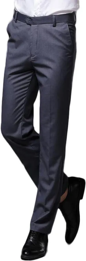Men's Wrinkle-Free Stretch Pants Comfort Suit Pant Dress Trousers