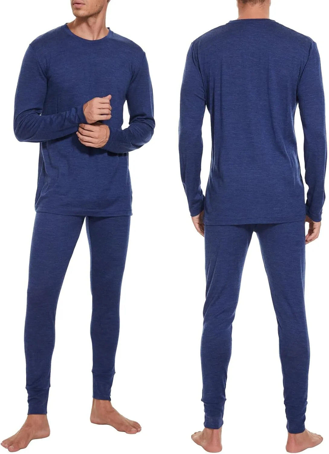 MERINNOVATION Merino Wool Base Layer Mens 100% Merino Wool Shirts for Men Thermal Underwear LS T-Shirt Light, Midweight