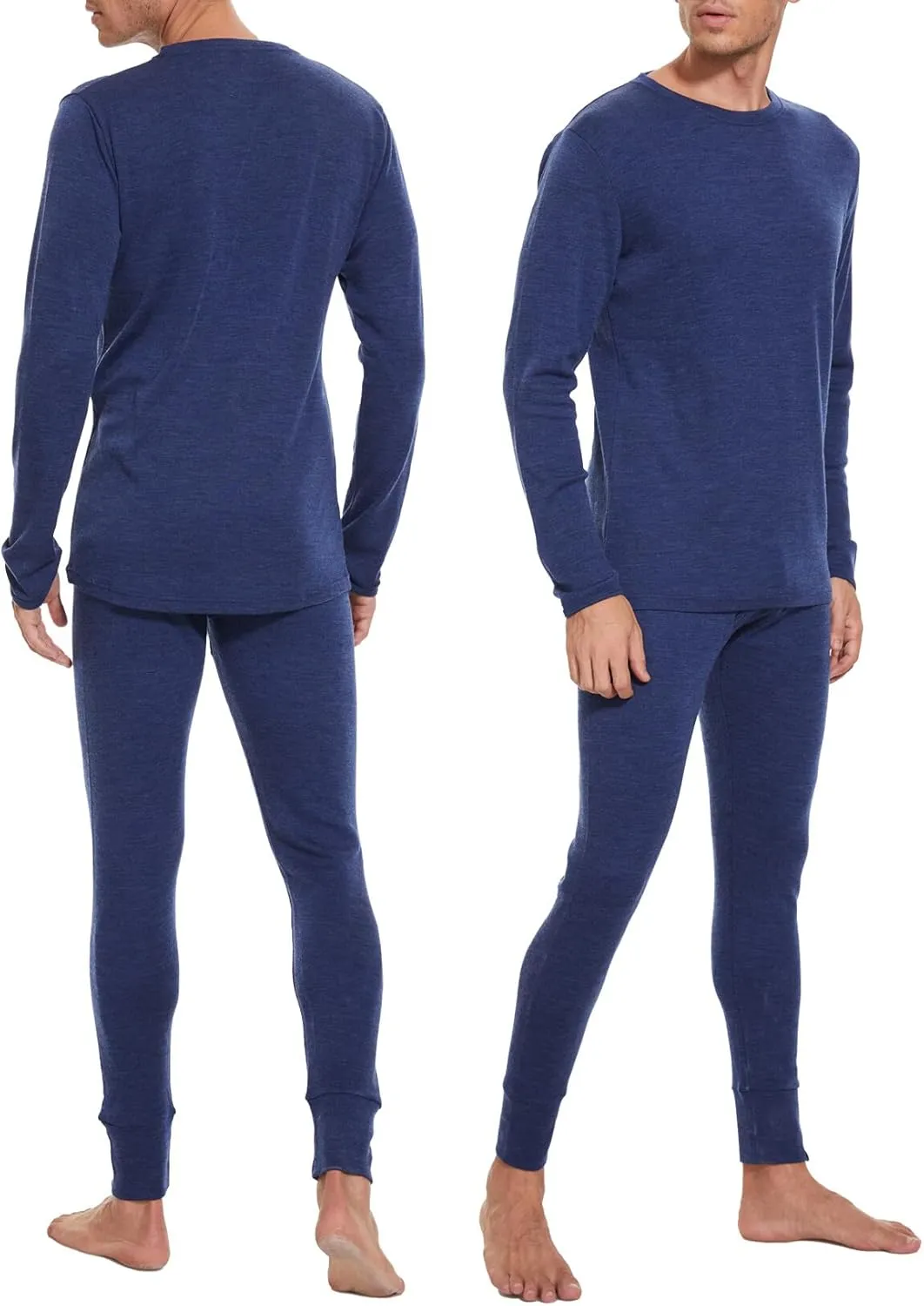 MERINNOVATION Merino Wool Base Layer Mens 100% Merino Wool Shirts for Men Thermal Underwear LS T-Shirt Light, Midweight
