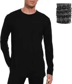MERINNOVATION Merino Wool Base Layer Mens 100% Merino Wool Shirts for Men Thermal Underwear LS T-Shirt Light, Midweight
