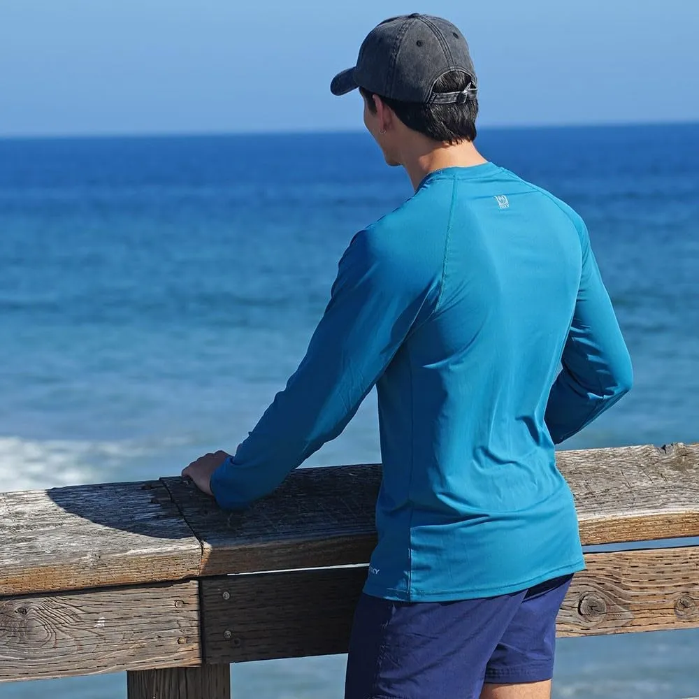 NIXY Men's Long Sleeve Shirt Rash Guard - UPF50  Sun Protection, Quick Dry, Super Light and Soft