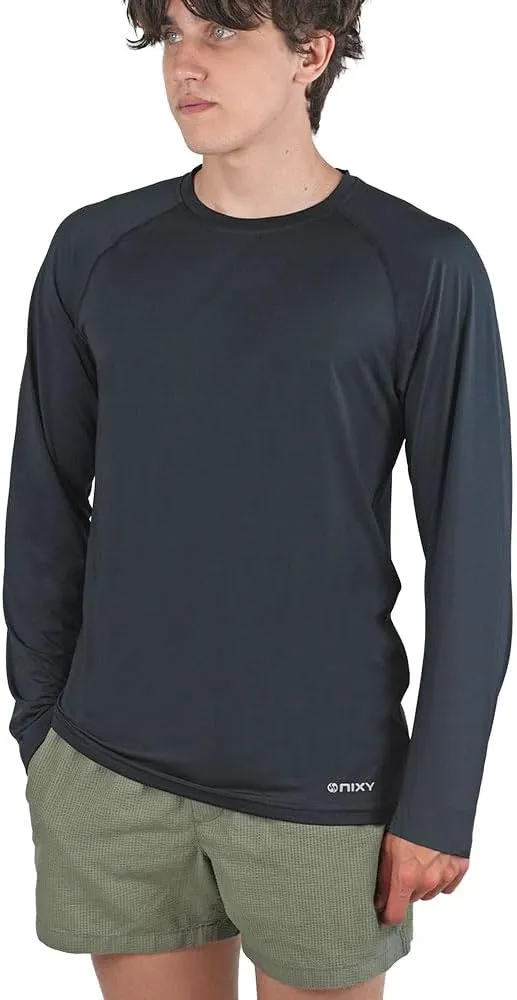 NIXY Men's Long Sleeve Shirt Rash Guard - UPF50  Sun Protection, Quick Dry, Super Light and Soft