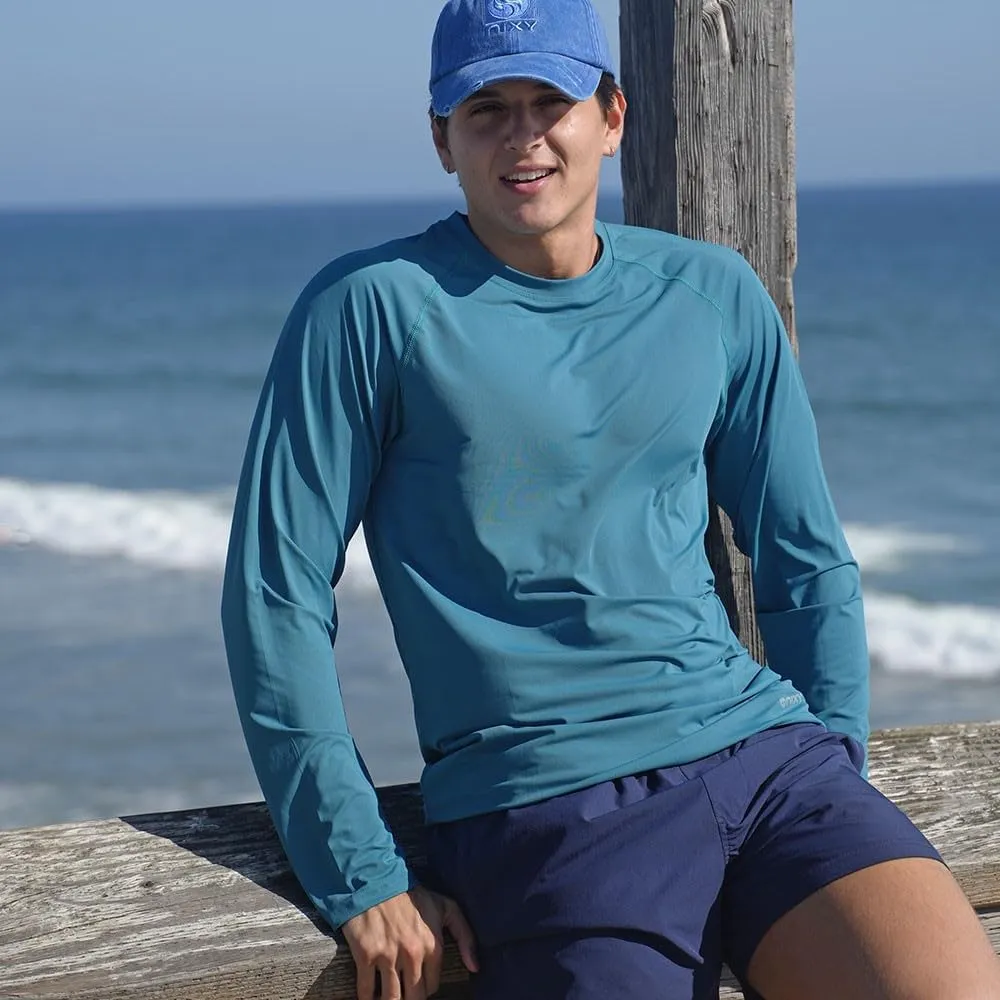 NIXY Men's Long Sleeve Shirt Rash Guard - UPF50  Sun Protection, Quick Dry, Super Light and Soft