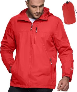 Outdoor Ventures Men's Packable Rain Jacket Waterproof Lightweight Raincoat with Hood Windproof Cycling Jackets