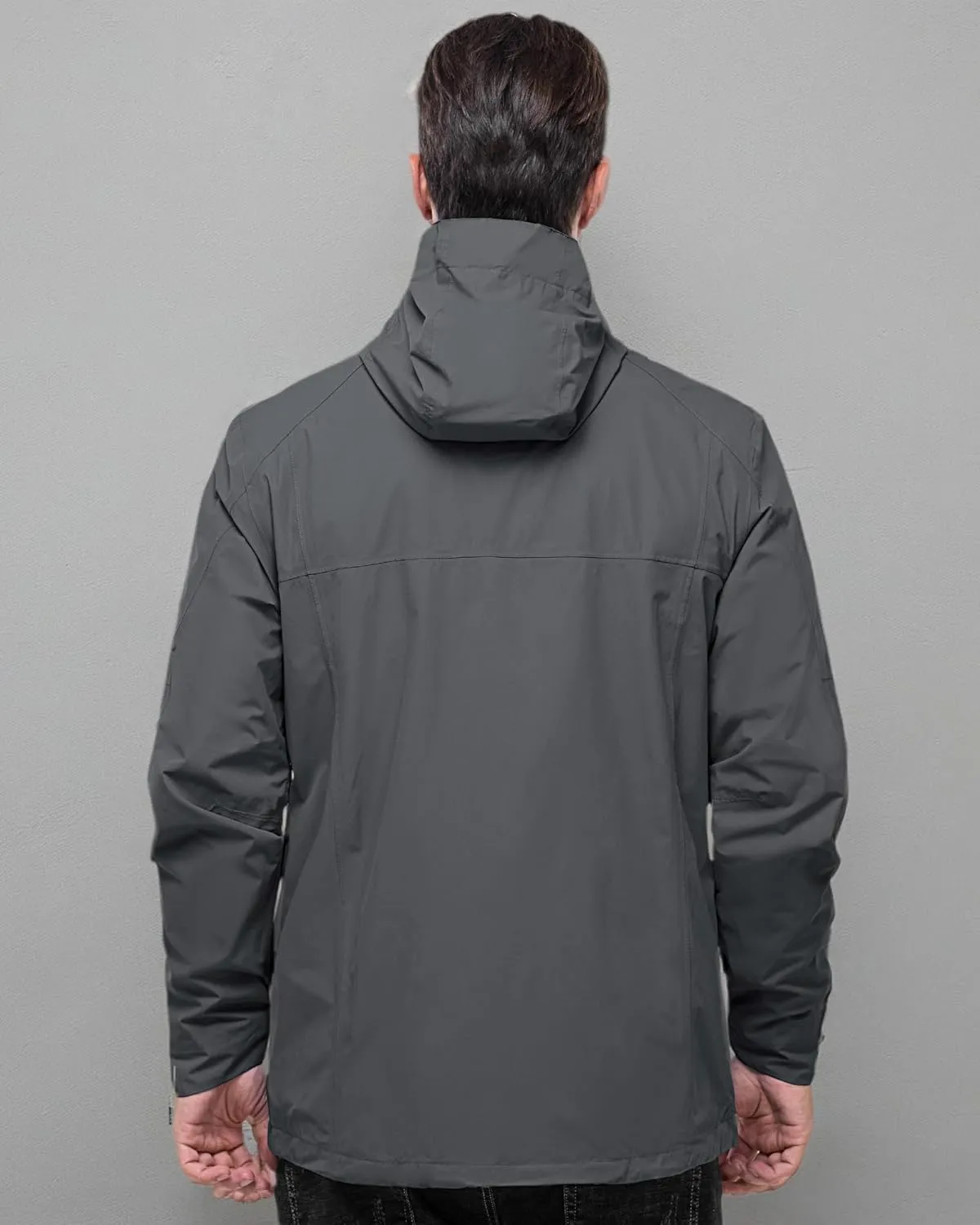 Outdoor Ventures Men's Packable Rain Jacket Waterproof Lightweight Raincoat with Hood Windproof Cycling Jackets
