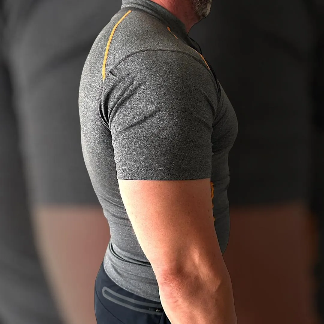 Quick Dry Semi-Compression Active Tee Grey