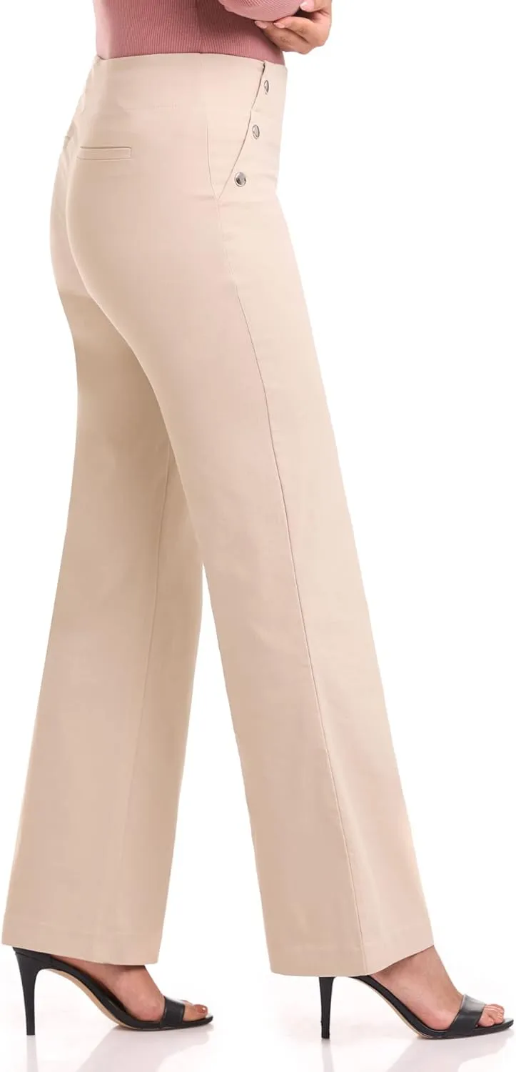 Rekucci Women's Comfort Wide Leg Pull-On Pant