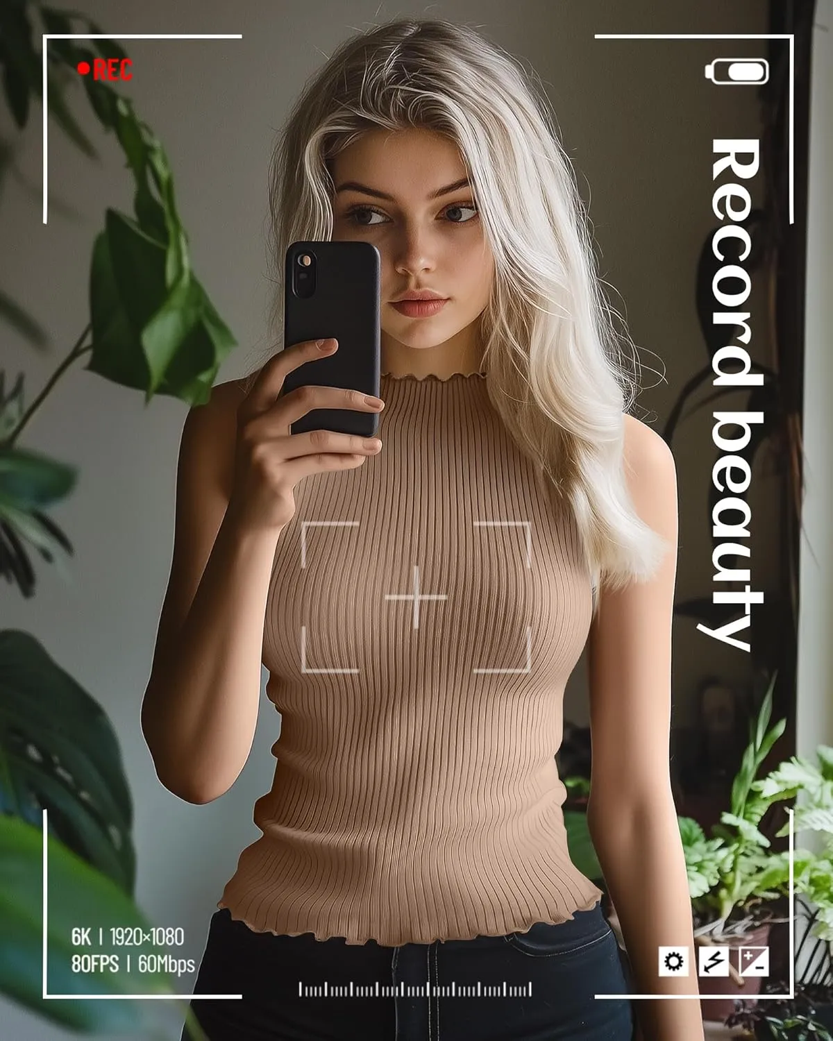 Riyiper 3 Pack Women's Sleeveless Mock Turtlenecks Shirts Lettuce Trim Ribbed Knit Slim Summer Casual Tank Tops Basic Tees