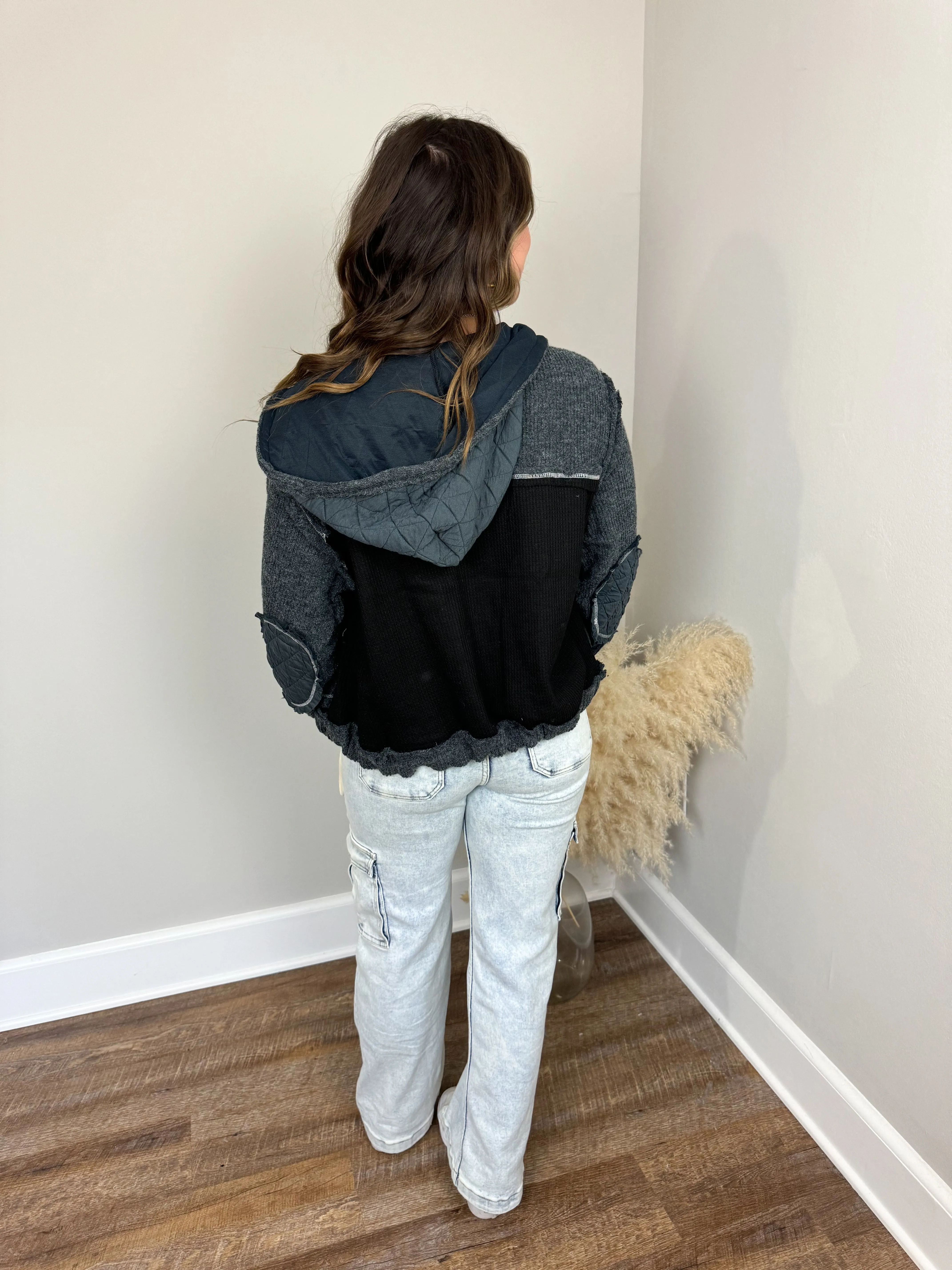 Running Around Contrast Jacket | Black FINAL SALE