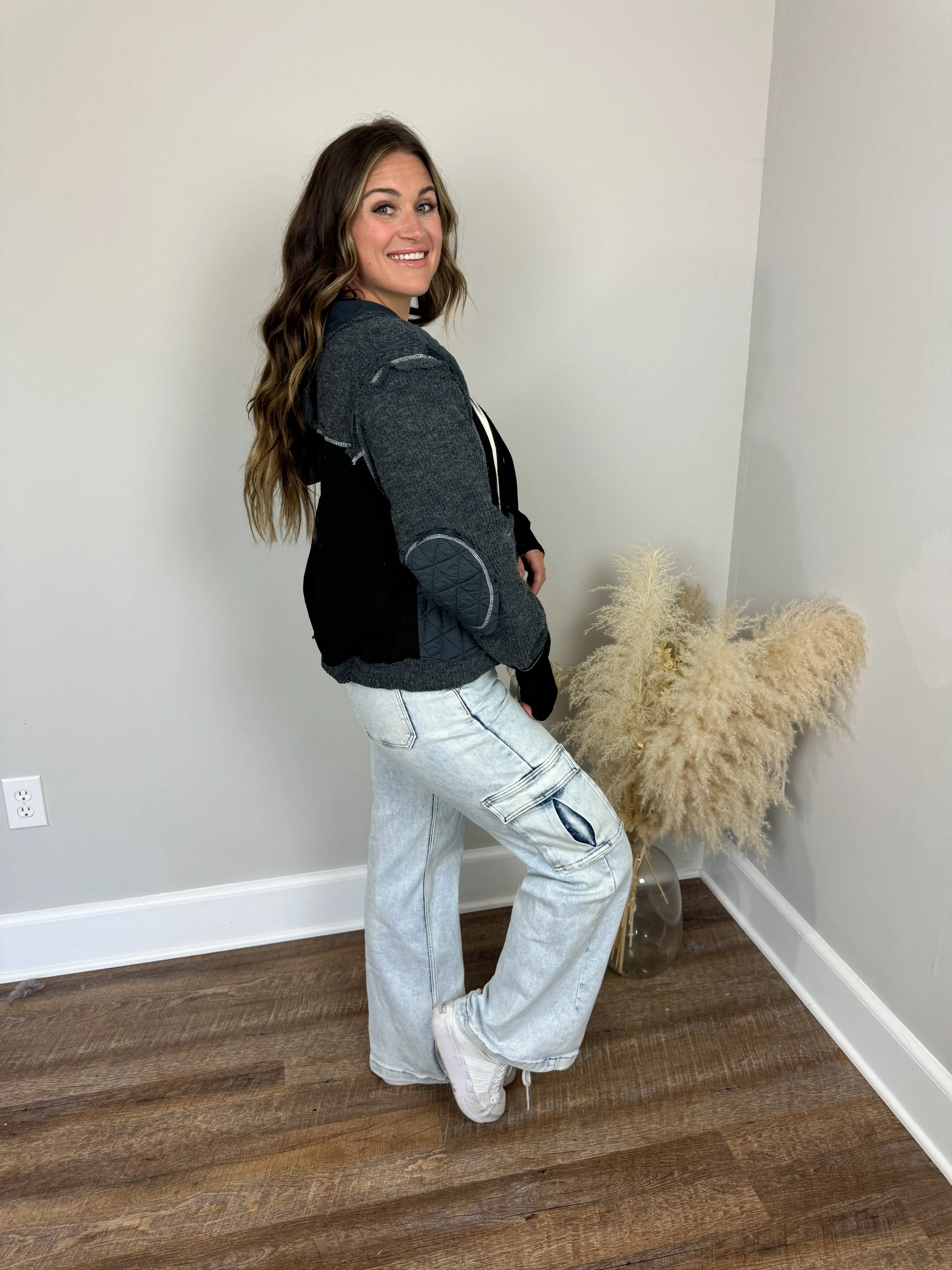 Running Around Contrast Jacket | Black FINAL SALE