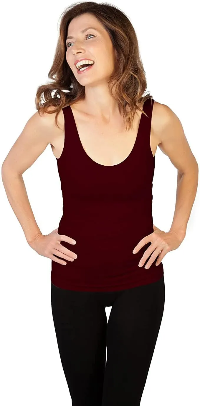 skinnytees Women's Basic Wide Strap Cami