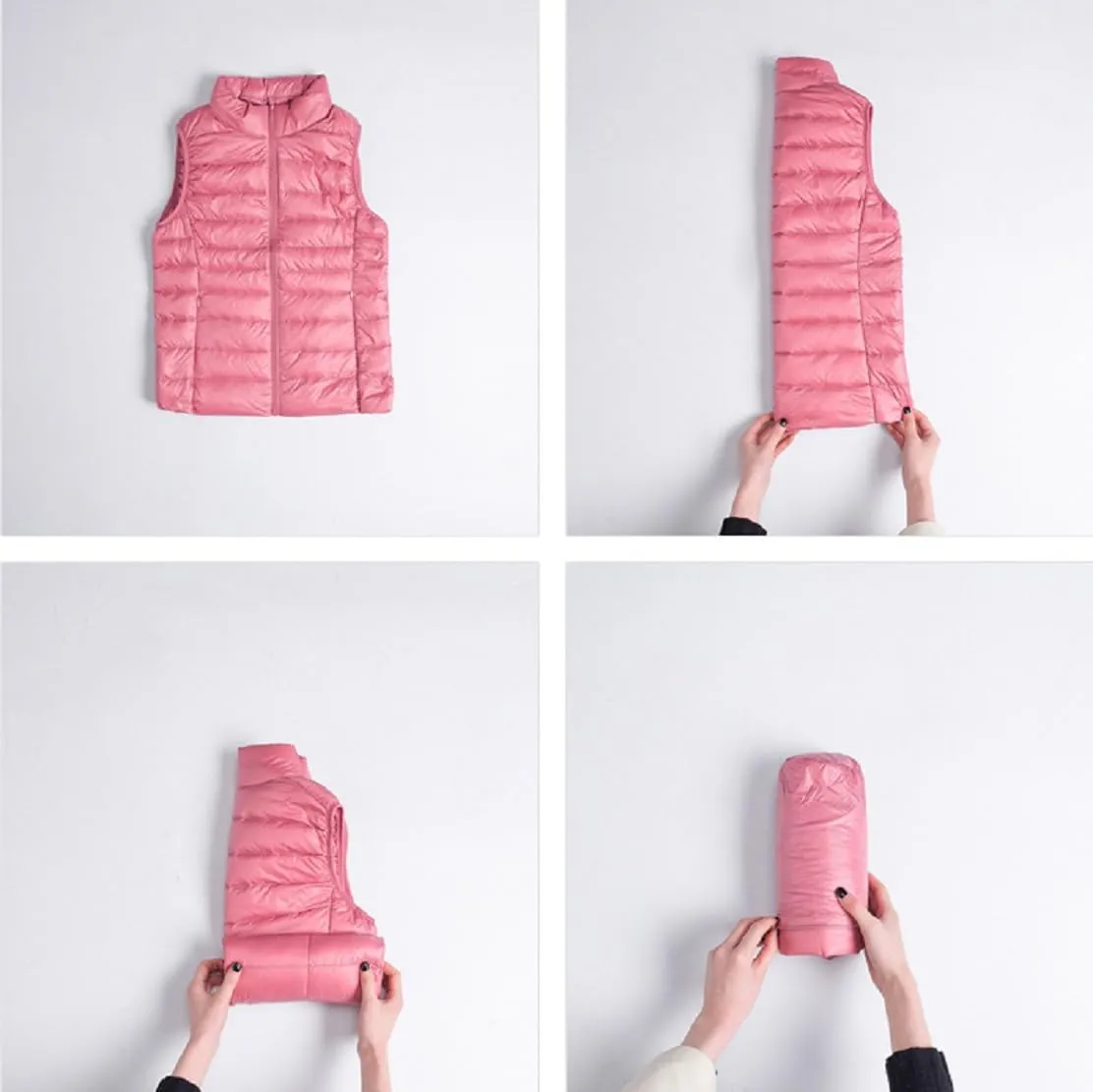 Sorrica Women's Down Vest Lightweight Outdoor Packable Stand Collar Zip Puffer Vest