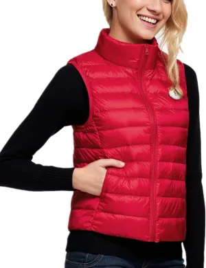 Sorrica Women's Down Vest Lightweight Outdoor Packable Stand Collar Zip Puffer Vest