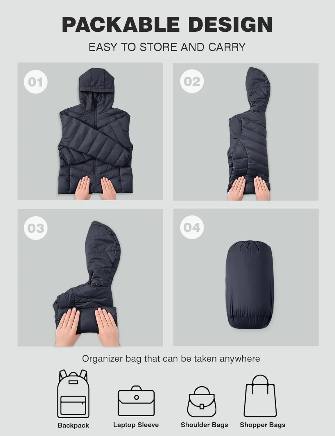 TBMPOY Women's Packable Down Jacket Lightweight Winter Puffer Jacket Hooded Warm Coat Waterproof Quilted Thermal Jackets