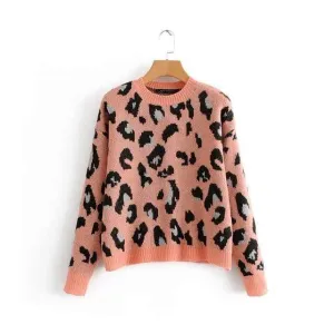 VINTAGE LEOPARD PRINT KNITTED SWEATER