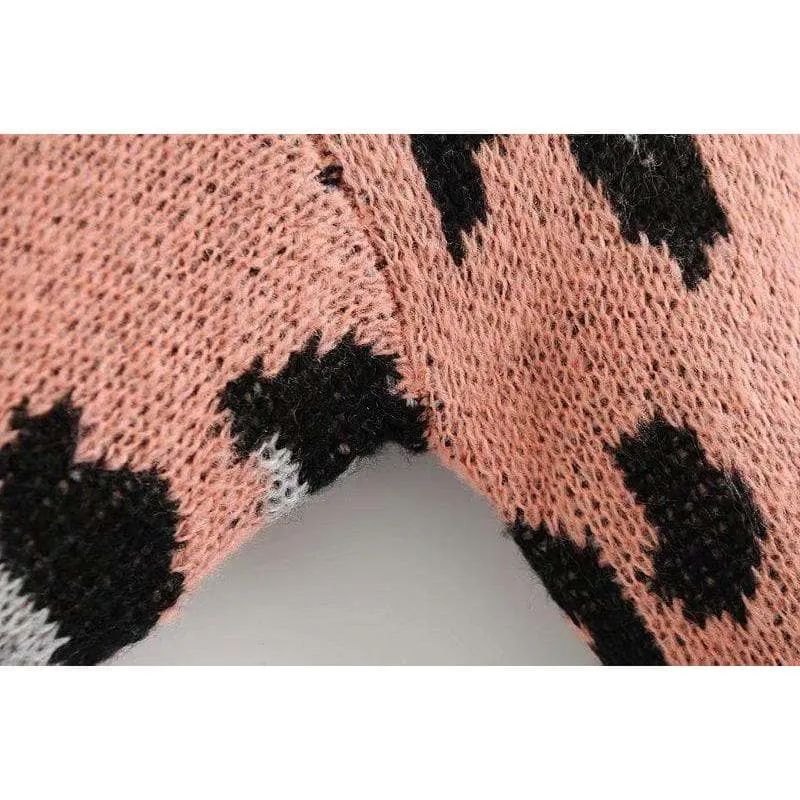 VINTAGE LEOPARD PRINT KNITTED SWEATER