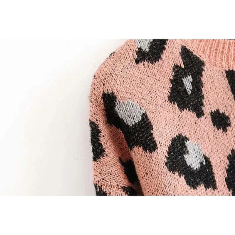 VINTAGE LEOPARD PRINT KNITTED SWEATER