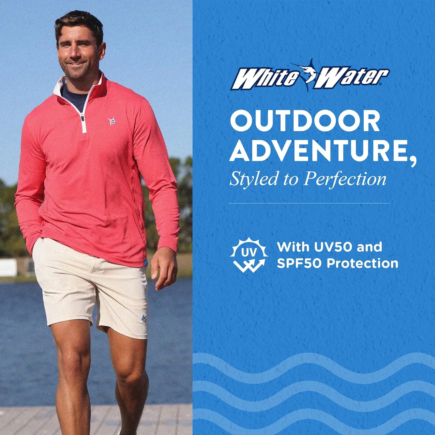 White Water Monterey Light Weight Performance 1/4 Zip Pullover