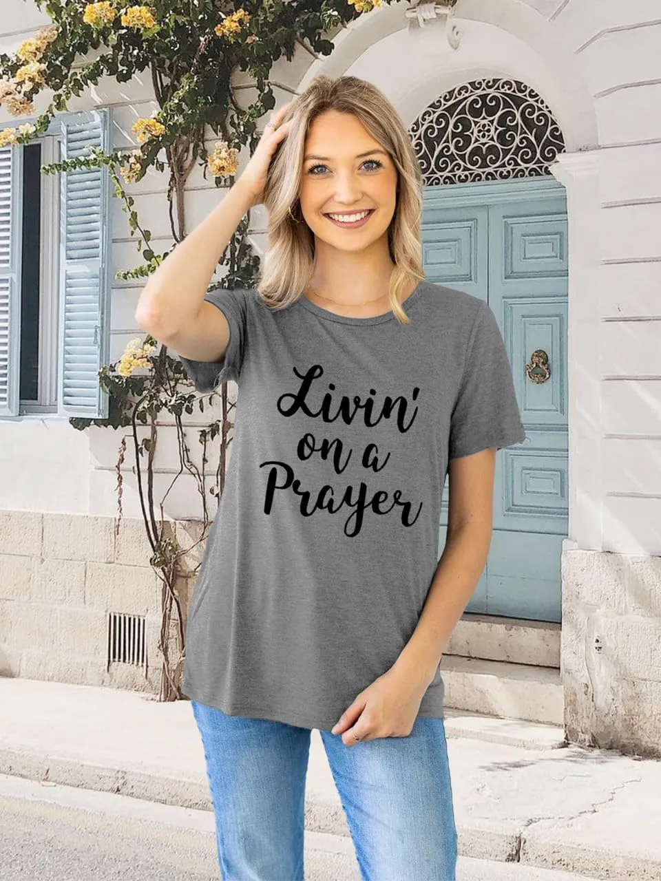 Women Christian Shirt Vintage Not Perfect Just Forgiven T Shirt Short Sleeve Tops