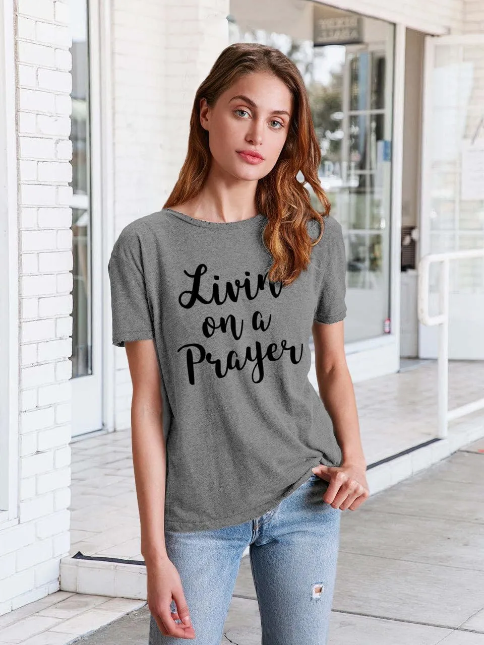 Women Christian Shirt Vintage Not Perfect Just Forgiven T Shirt Short Sleeve Tops