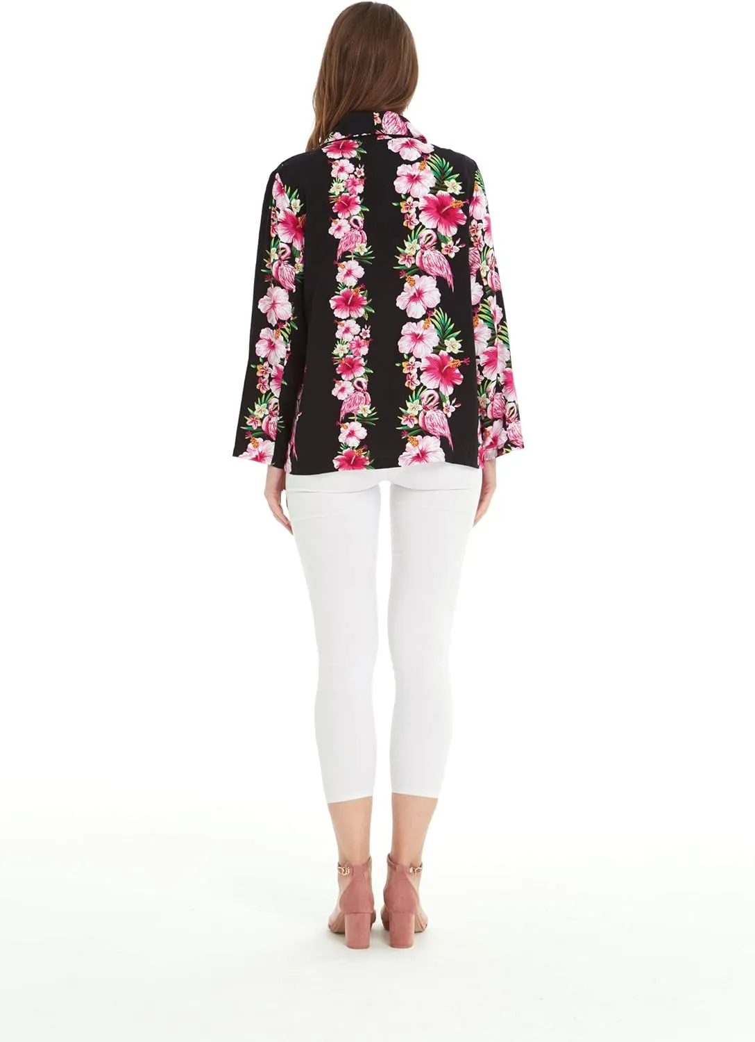 Women Light Weight Rayon Casual Open Front Jacket Cardigan