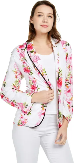 Women Light Weight Rayon Casual Open Front Jacket Cardigan