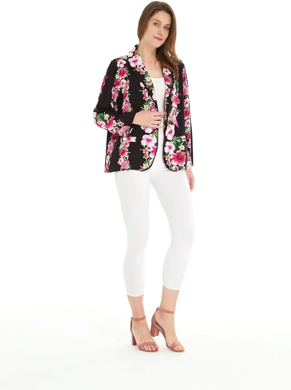 Women Light Weight Rayon Casual Open Front Jacket Cardigan