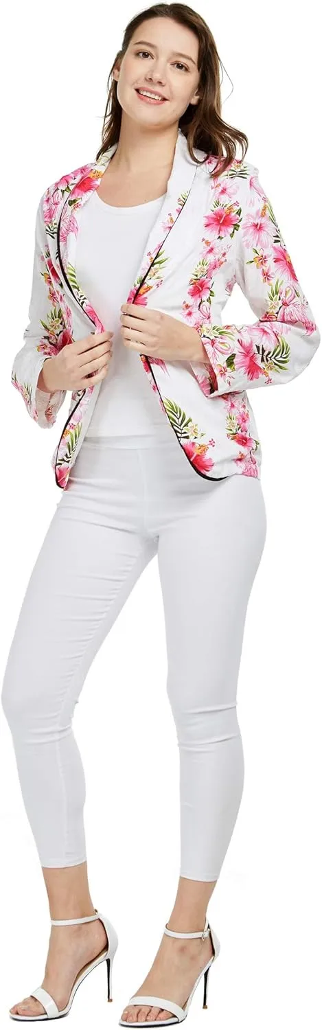 Women Light Weight Rayon Casual Open Front Jacket Cardigan