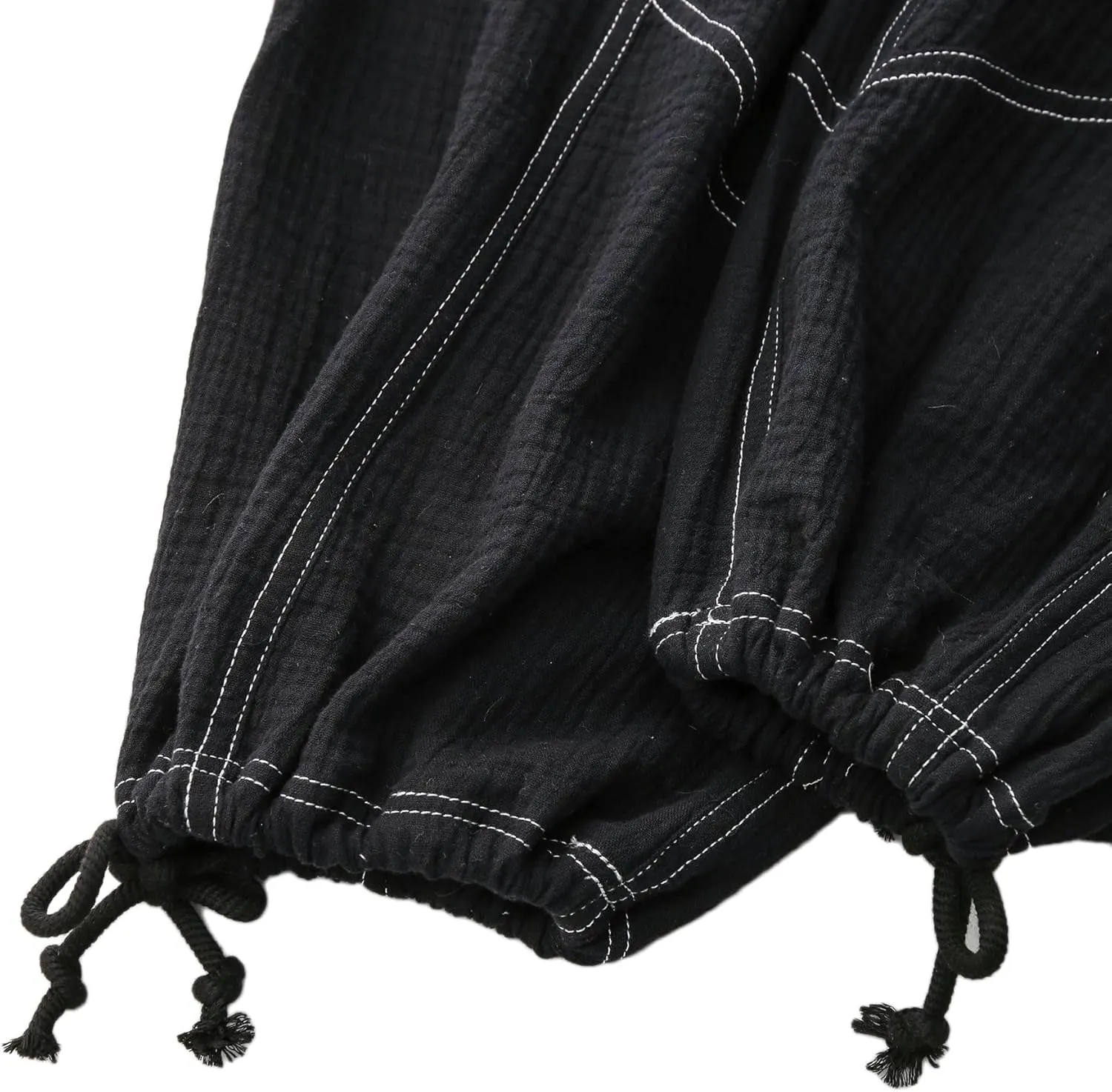 Women's Cotton Gauze Cargo Drawstring Joggers