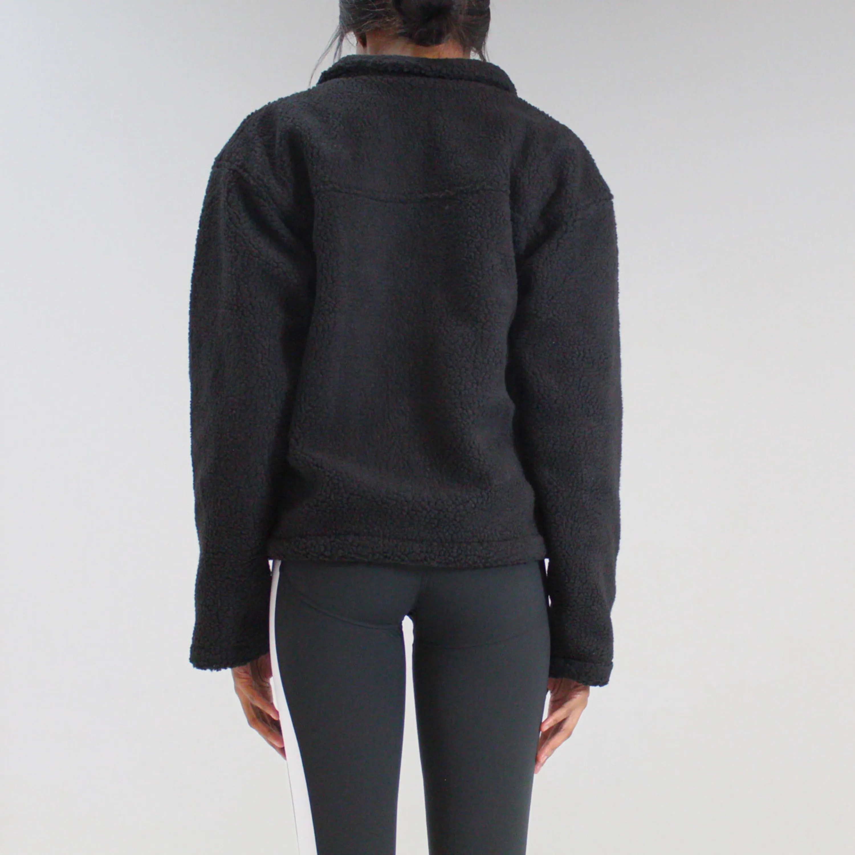 Womens Jacket Black Sherpa