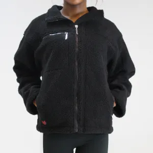 Womens Jacket Black Sherpa