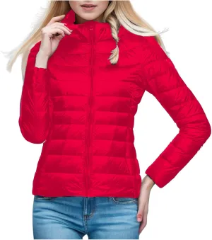 Women's Packable Ultra Lightweight Jackets Puffer Short Down Solid Color Coats Full Zip Warm Casual Outwear
