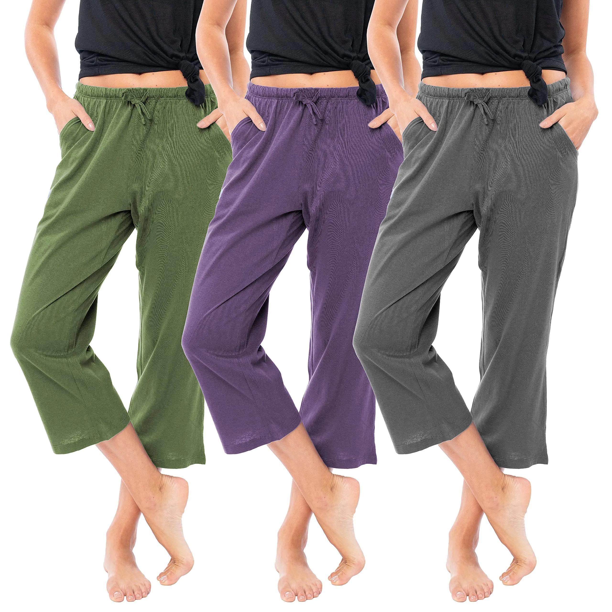 Women's Soft Capri Cotton Lounge Pants