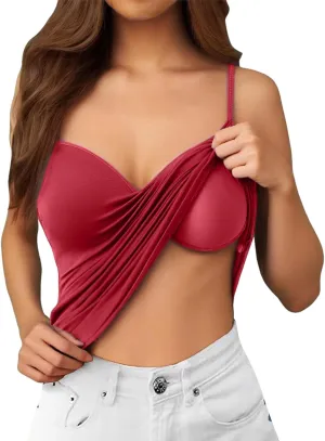 Womens Tank Tops with Built in Bra 2025 Casual V Neck Sleeveless Tees Basic Workout Top Camisole Undershirt Adjustable