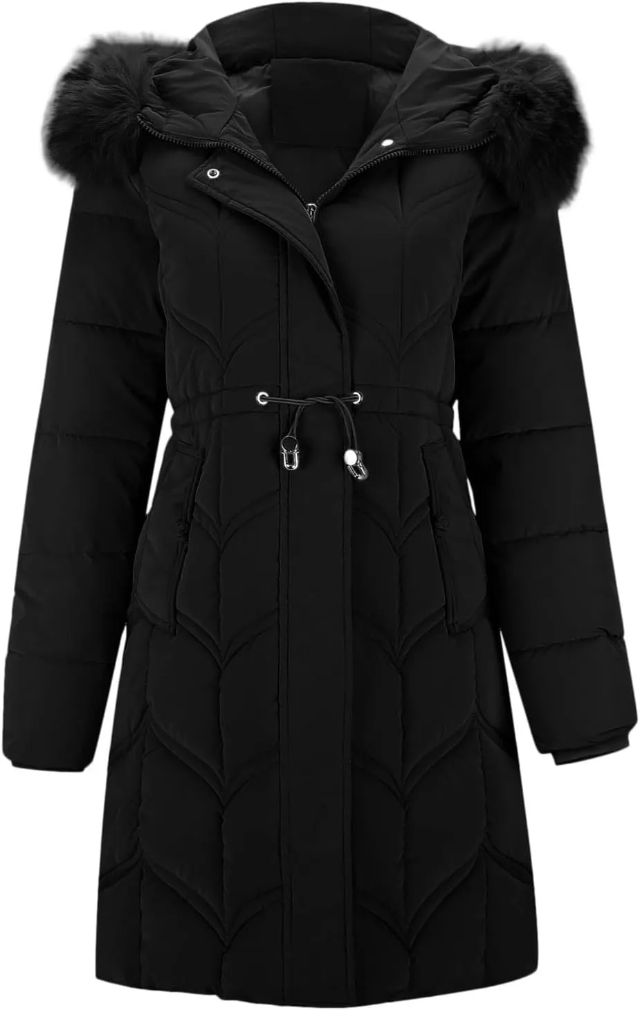 Women's Thickened Long Down Jackets Winter Down Coats Hooded Puffer Jackets Plus Size Long Lightweight Warm Overcoats