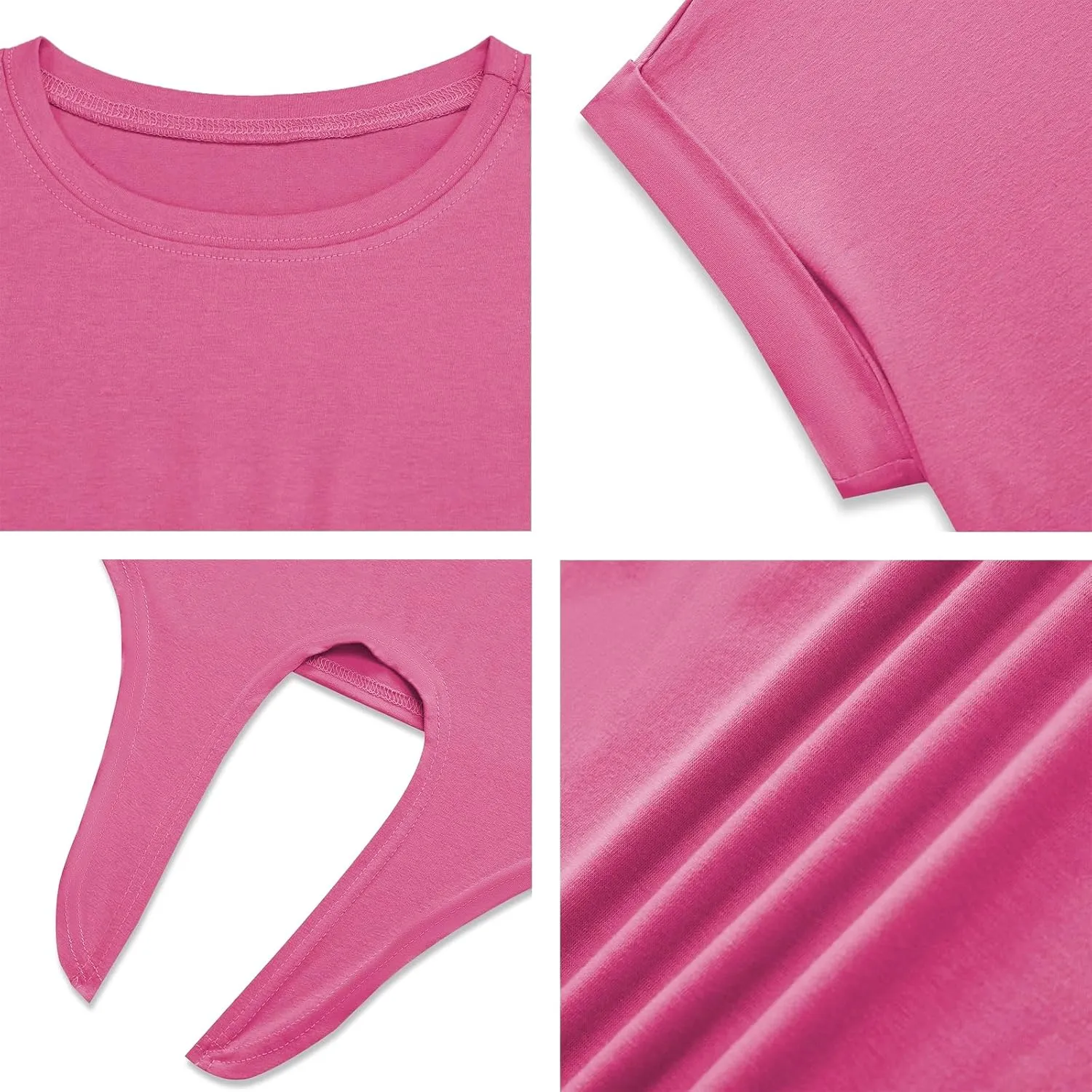 Womens Tie Knot Front Cropped T-Shirt Summer Casual Crew Neck Rolled Short Sleeve Crop Tops Tees